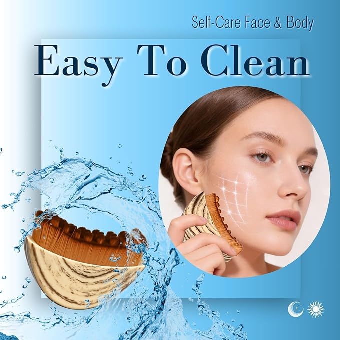 Lymphatic Brush for Face | Manual Gua Sha Brush & Facial Dry Brush | Soft Lymphatic Drainage Massager & Contour Face Brush | Face Sculpting Tool for Lymphatic Drainage (Small, 1.0, Count)
