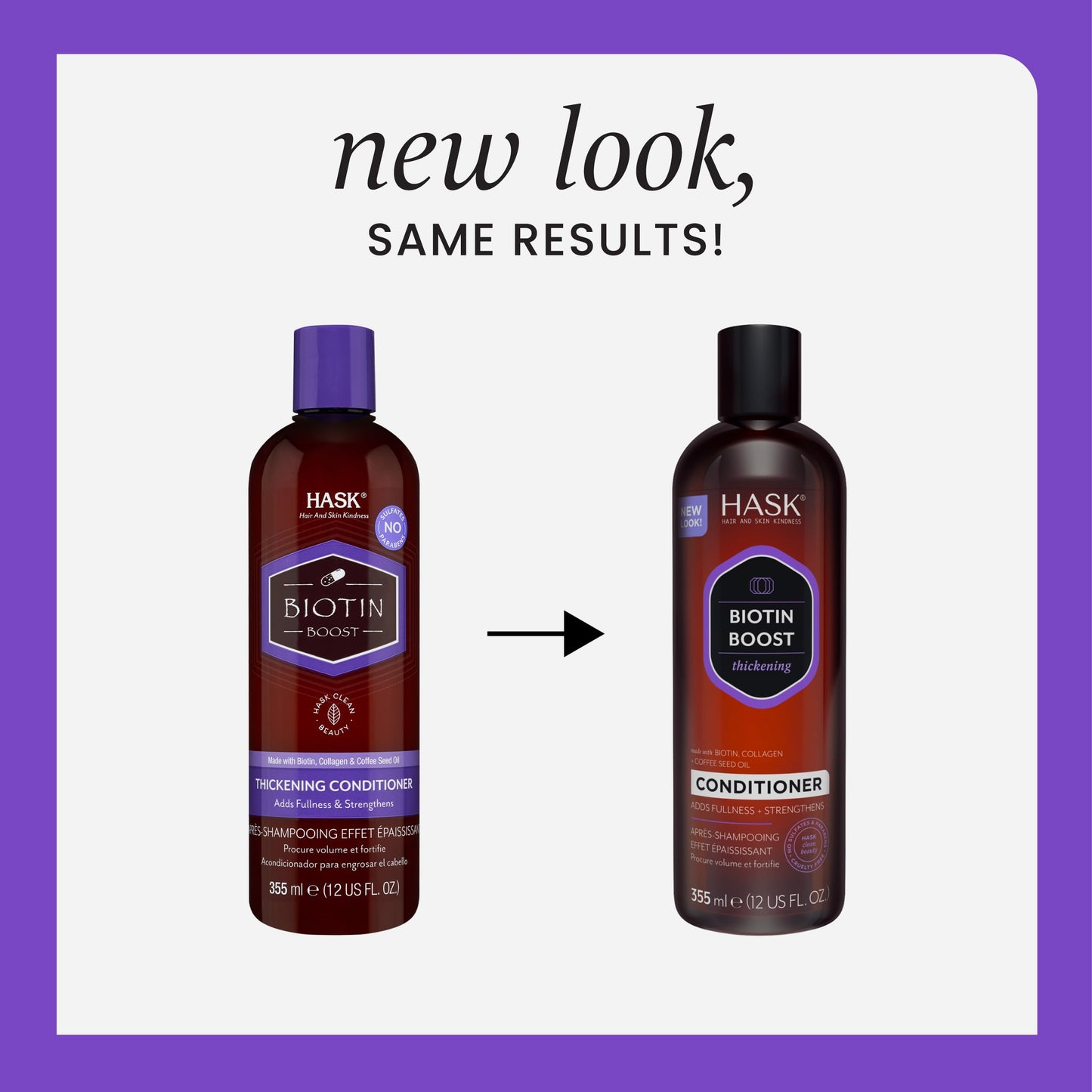 HASK Biotin Boost Thickening Shampoo + Conditioner Set | Adds Fullness, Strengthens, Volumizes, Sulfate-Free, Paraben-Free, Gluten-Free, Color Safe | 12oz each