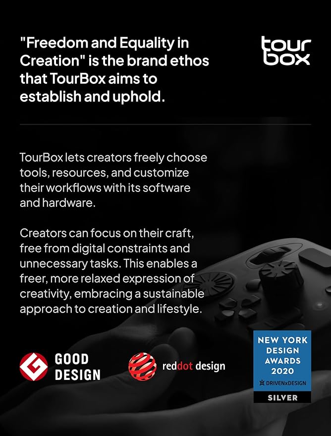 TourBox NEO - Customizable Editing Controller, Photo Color Grading Illustration Speed Editor, Intuitive Control Boost Productivity, Programmable Keyboard for Adobe CSP and More, Works with Mac/PC