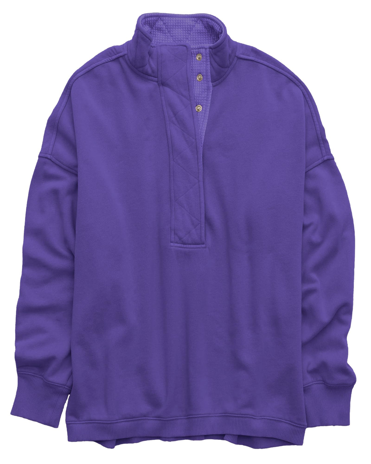 Gacaky Sweatshirt for Women Oversized Casual Long Sleeve Button Henley Neck Pullover Tops Fashion Outfits Clothes Purple XXL