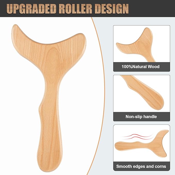 Wood Therapy Massage Tools,Wooden Lymphatic Drainage Massager, Cellulite Remover Body Sculpting Tool for Cellulite Reduction,Muscle Tension Release,Body Contouring-12 * 6 in