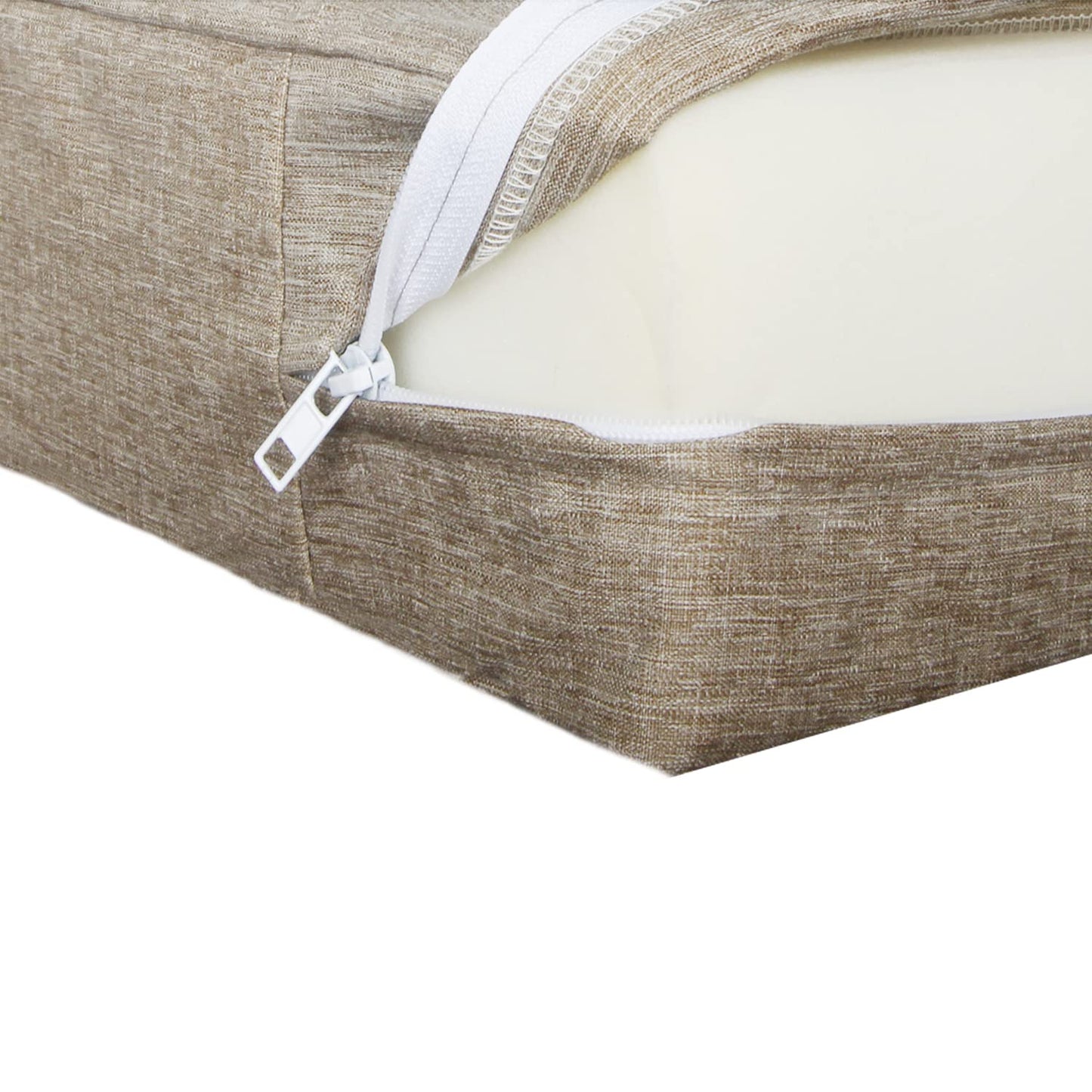 youngseahome Patio Seat Cushion Covers,Washable Slip Covers Replacement,Waterproof Outdoor Furniture Chair Cushion Pillow Seat Cover for Couch,Garden,Sofa,Flax,24"×24"×4"(4 Covers Only)