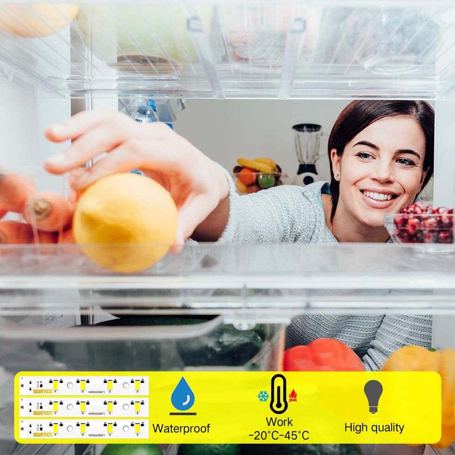 Gurtice New Upgraded 3 Pack WR55X26671 PS11767930 AP6035586 Led Light Board Compatible for GE Refrigerator Replace 4468532 EAP11767930 LED3344588