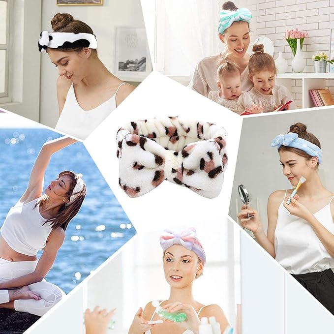 LADES Soft Skincare Headband – Adjustable, Comfortable & Stretchy Fabric, Cute Patterns for Makeup, Facial – Non-Slip, Headband for Hair Control