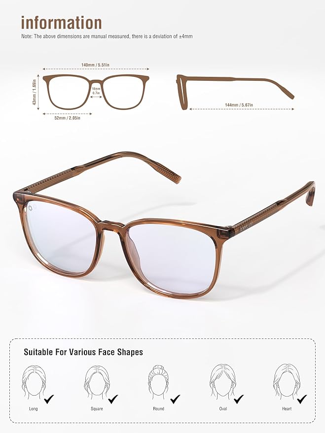 ANYLUV Blue Light Glasses for Woman Men, Womens Blue Light Blocking Glasses Computer Glasses Anti Eyestrain