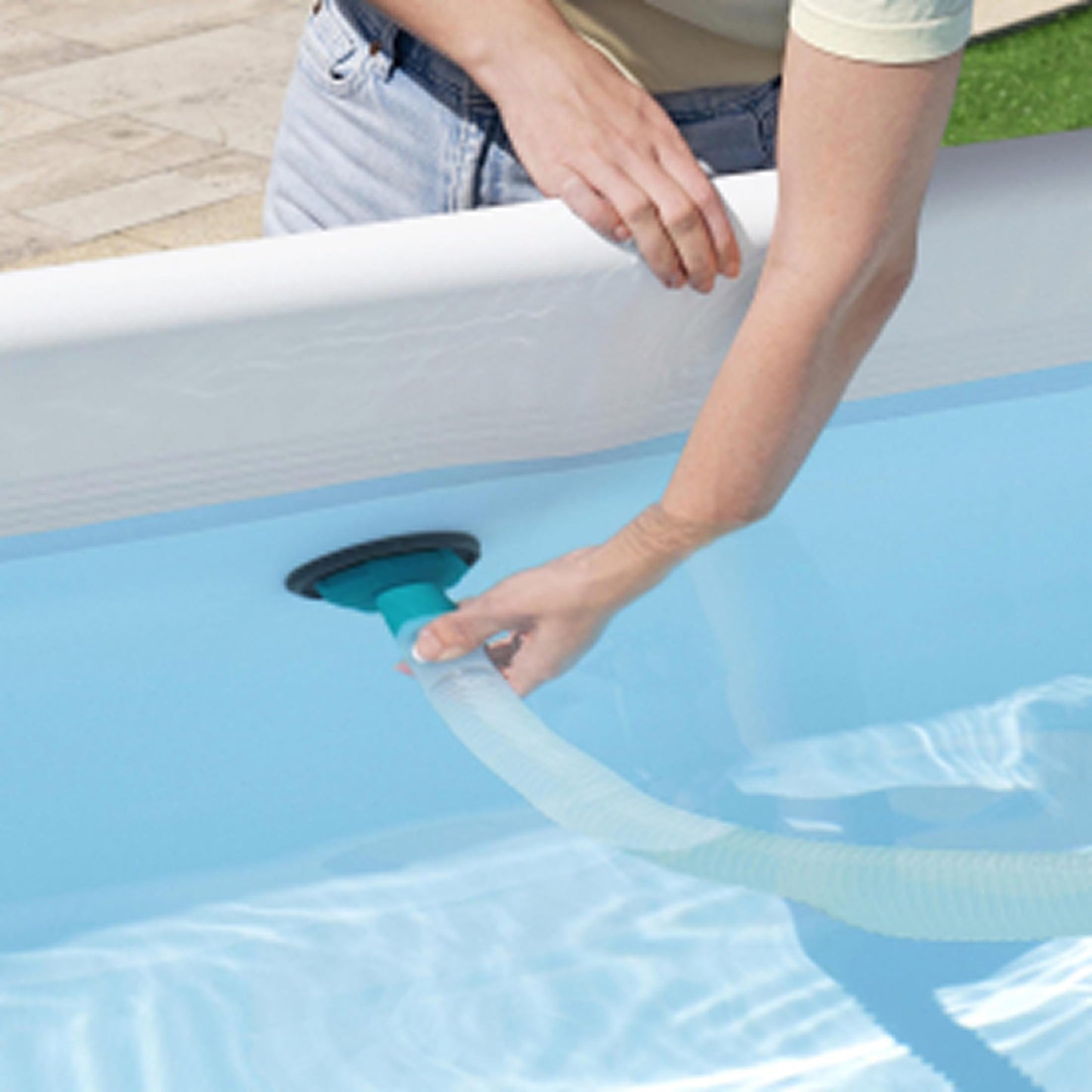 Bestway: AquaClean Deluxe Pool Maintenance Kit - Lightweight Pole, Vacuum & Skimmer Heads, Remove Leaves & Debris, Cleaning Accessory Pools Up to 20'