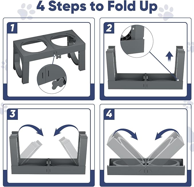 XIAZ Elevated Dog Bowls Large Breed Raised Dogs Bowl Stand Large/Medium Sized Dog Slow Feeder Dogs Bowls Food Water Stands 5 Heights Adjustable 9/11/12/14in Pet Feeder Dish Station