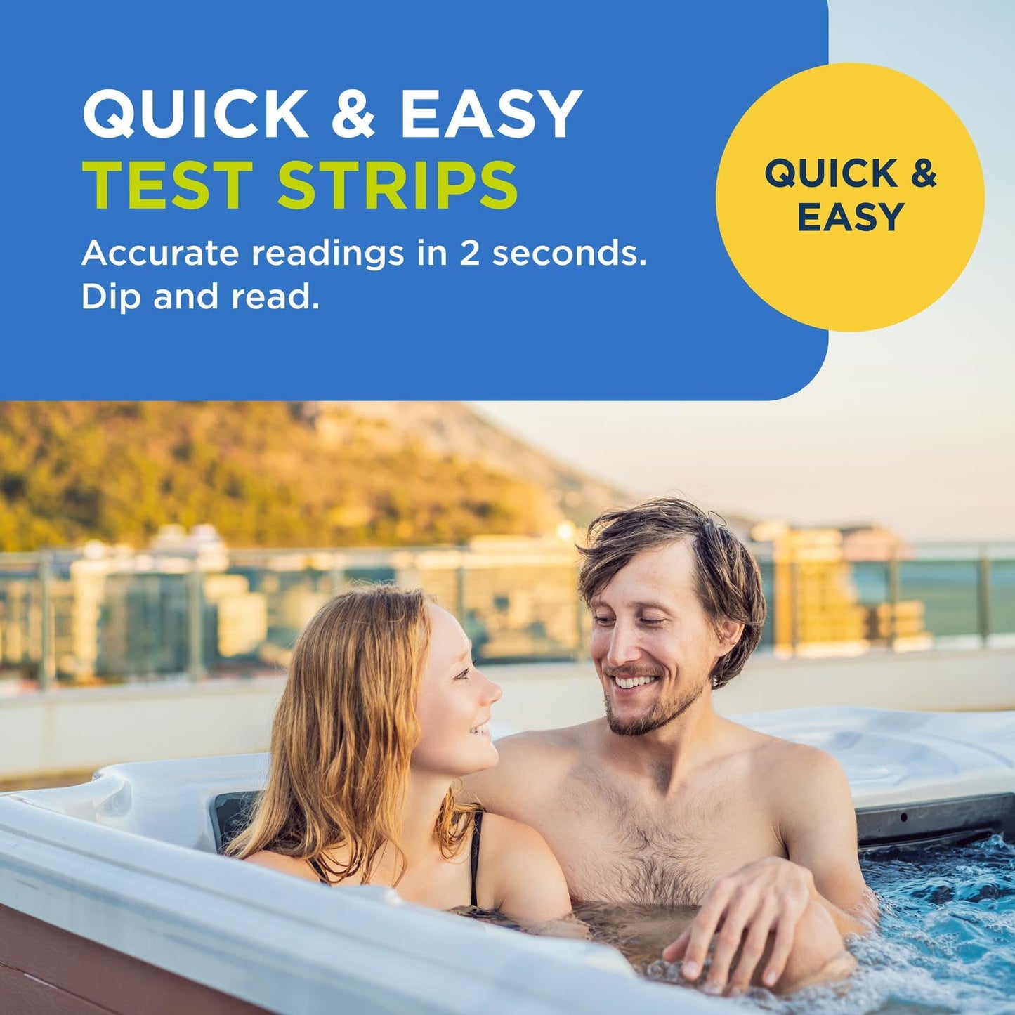 FROG @Ease Test Strips for Hot Tubs and Swim Spas - Test Strip with Out Indicator for FROG @Ease SmartChlor Cartridges, pH, Total Alkalinity and Total Hardness - 60 Test Strips