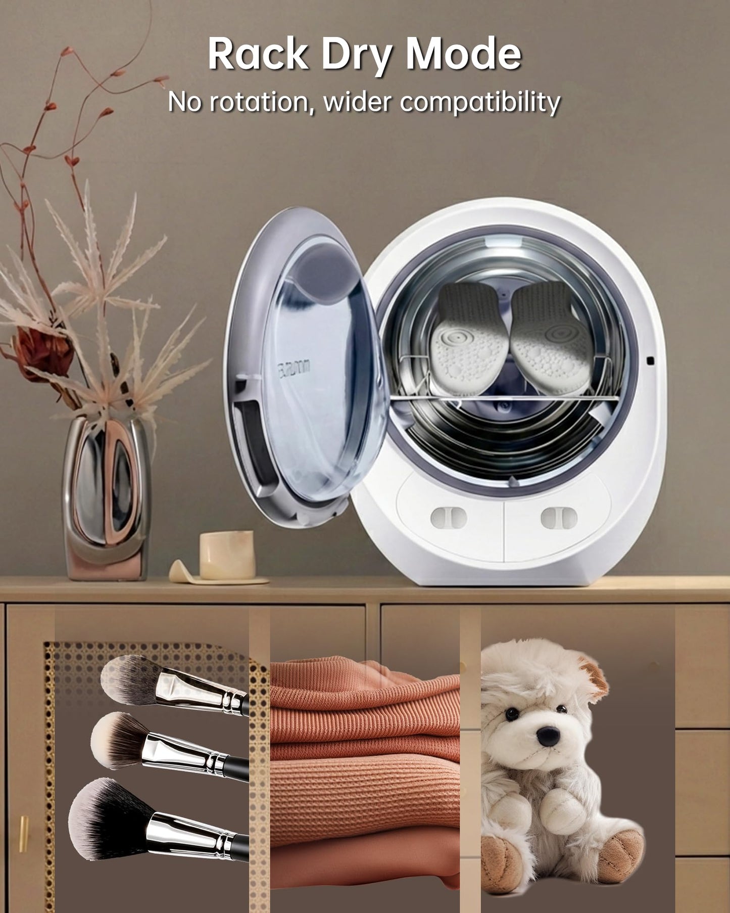 Morus Clothes Dryer with 8 Smart Drying Modes,1200W Dryer Machine with Stainless Steel Drum, No Installation Required, Plug & Play, Anti-Crease, Odor Removal,for Apartments Dorm RV