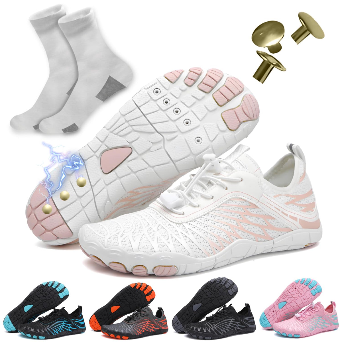 ELETON Barefoot Shoes Women Men Footwear, Wide Toe Box Hiking Zero Drop Non-Slip Quick-Dry River Boat Pool Beach Water Shoes, Lightweight Swimming Running Walking Sneakers Unisex