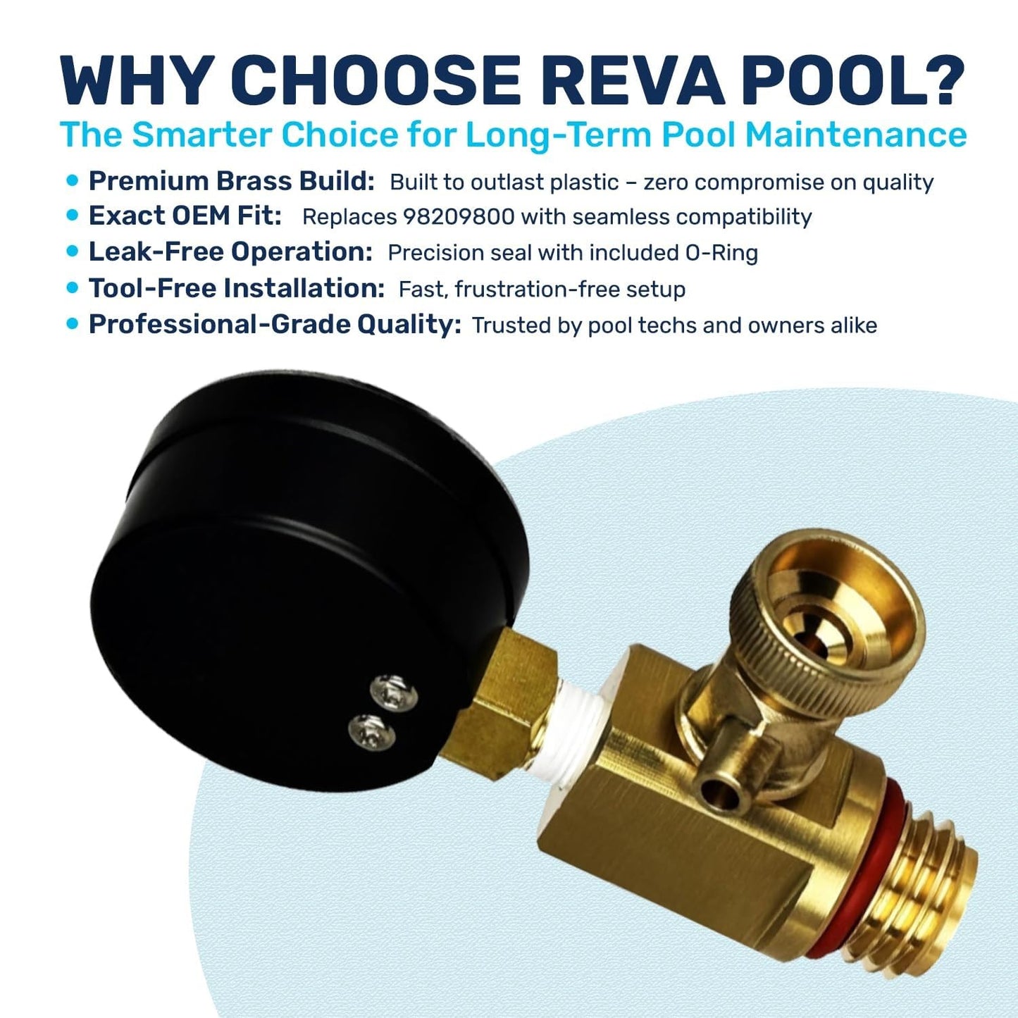 RV40600 (98209800) Brass Air Relief Valve | Compatible with Pool Filter Systems - FNS, Clean and Clear, Quad DE, 4000 Series Filters I Essential Pool Maintenance Accessory, Yellow/Black