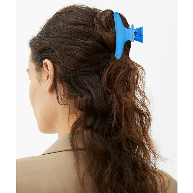 Hair Clips for Styling Sectioning 12 Pack Pink Yellow Blue Butterfly Clamps Hair Claw Clips Pro Salon Hair Clips for Styling, Sectioning, Cutting and Coloring
