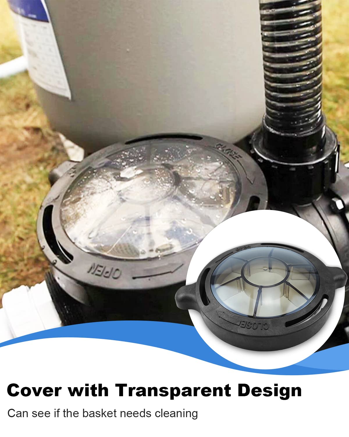 Pool Pump Lid Replacement Fit for Splapool Pureline Deluxe Above-Ground In-Ground Pool Pumps 0. 75 hp 1 hp 1.5hp Pump Pool Strainer Lid Replace #72728 72729 72730 72729 Swimming Pool Pump Basket Cover