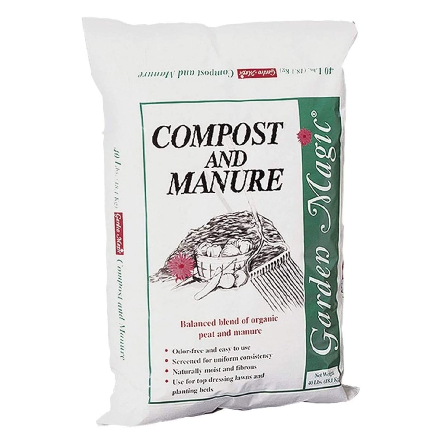 Michigan Peat Compost and Manure Blend, Garden Magic Mix with Odor-Free Blend, 40 Lbs - Outdoor Lawn and Gardening Mixture with Nutrients and Minerals for Soil Potting and Planting