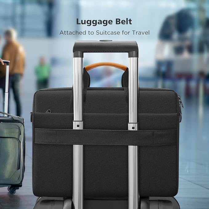 KIZUNA Laptop Bag Case 14 Inch Computer Shoulder Sleeve Briefcase for 15" MacBook air M3 M2 2024/Lenovo Flex 14/14" HP EliteBook 840 G5/14 Yoga Slim 7i Pro X/IdeaPad Slim 3i 14"/Dell,Black