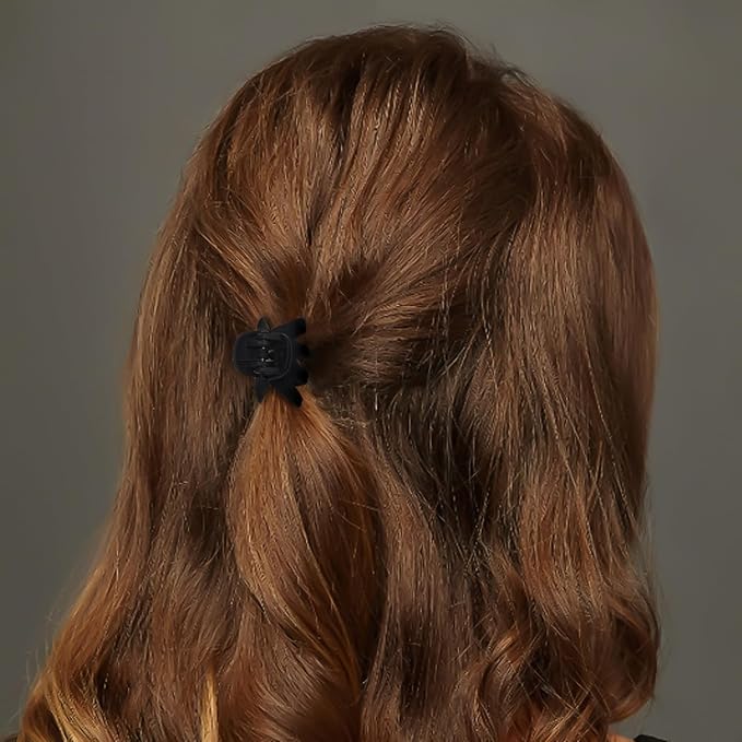 Cobahom 12 Pack Small Hair Claw Clips 1.2 Inch Matte for Thin Hair No-Slip Mini Styling Accessories for Women and Girls (Matte Black)