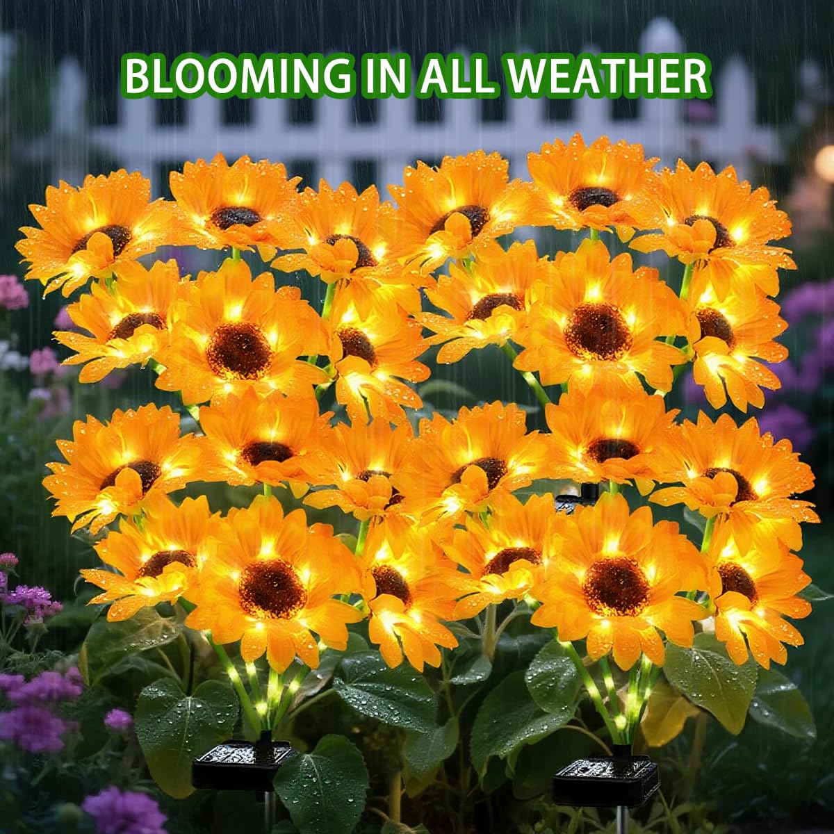 Solar Sunflower Lights 4 Pack with 24 Sunflower Solar Lights Outdoor Garden Decor Birthday Gift for Mom Women Grandma,Waterproof Solar Flower Garden Stake Lights for Yard Landscape Patio Lawn Pathway