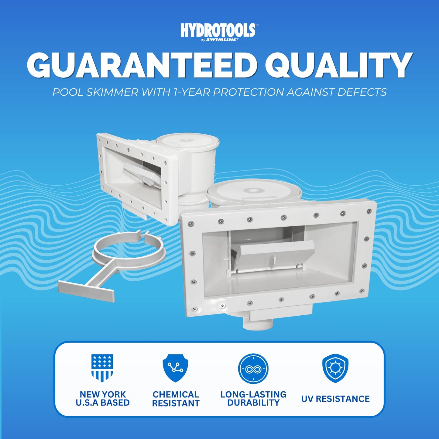SWIMLINE HYDROTOOLS Standard Wide Mouth Above Ground Pool Skimmer Kit | ALREADY ASSEMBLED | ABS Construction | Pool Skimmer | Wide Mouth | Snap-In & Removable Weir | Above Ground Pool Skimmer