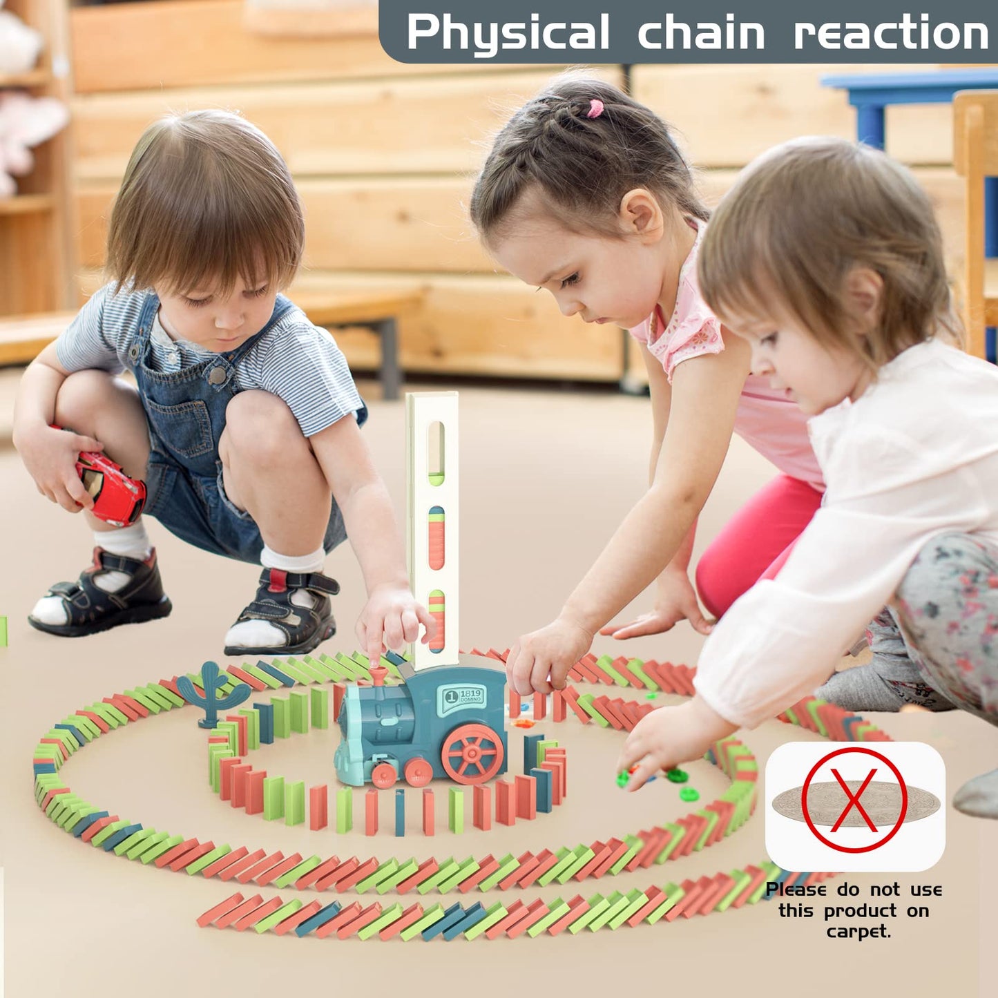 PREPHY Domino Train Toys Kids Games - Automatic Stacking Creative Game 3+ Year Old - Stem Montessori Toy for Boys 4-6 - Summer Autistic Christmas Birthday Gifts 5 6 Toddler Ages 4-8 180PCS