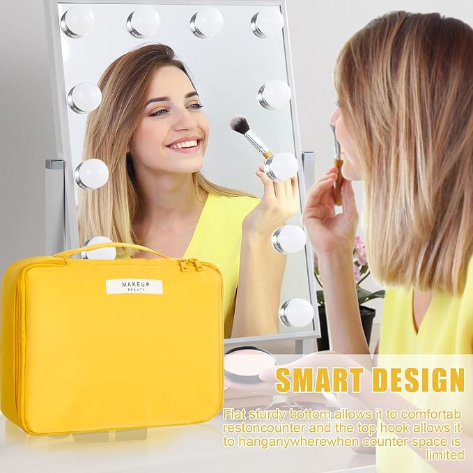 Travel Makeup Bag Cosmetic Bag Makeup Bag Toiletry bag for women and men (Yellow)