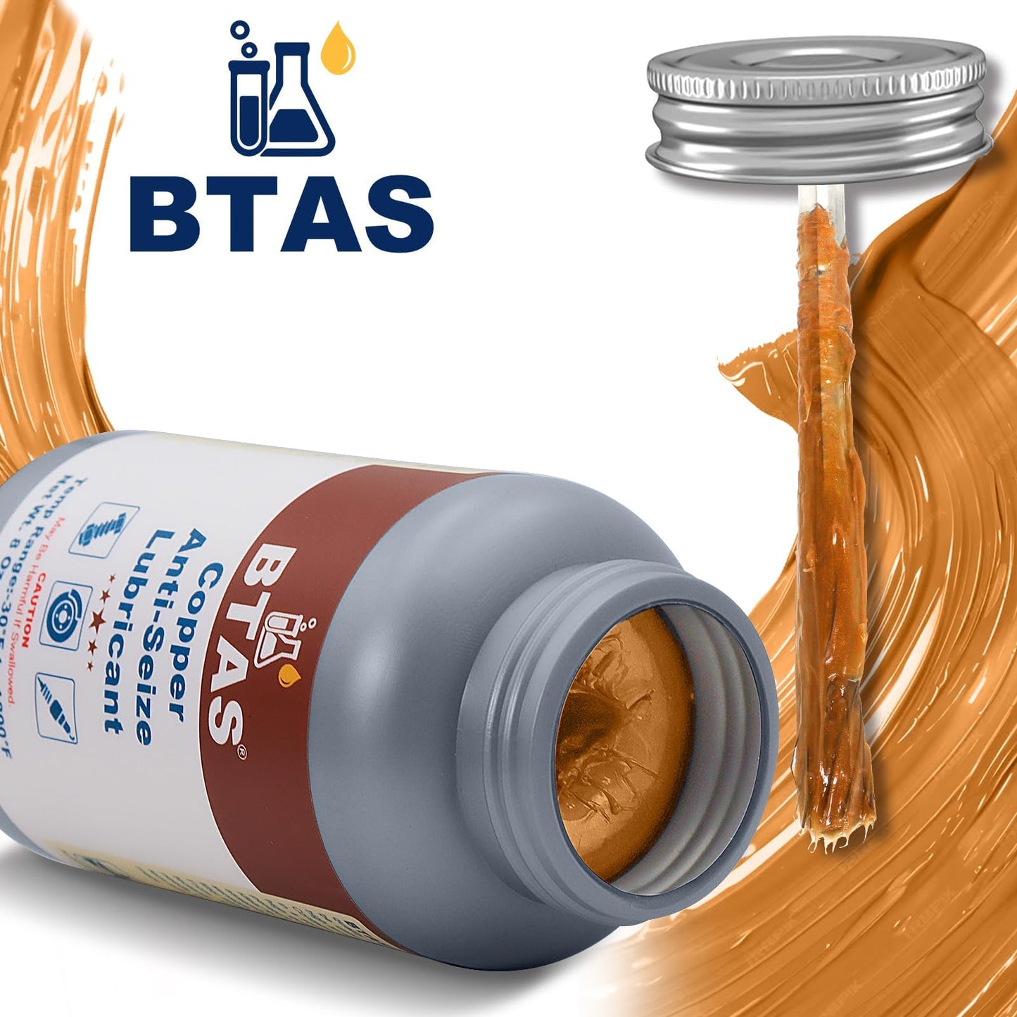 BTAS Copper Anti Seize Grease Lubricant High Temp Never Antiseize Compound for Spark Plug Bolts 8 oz