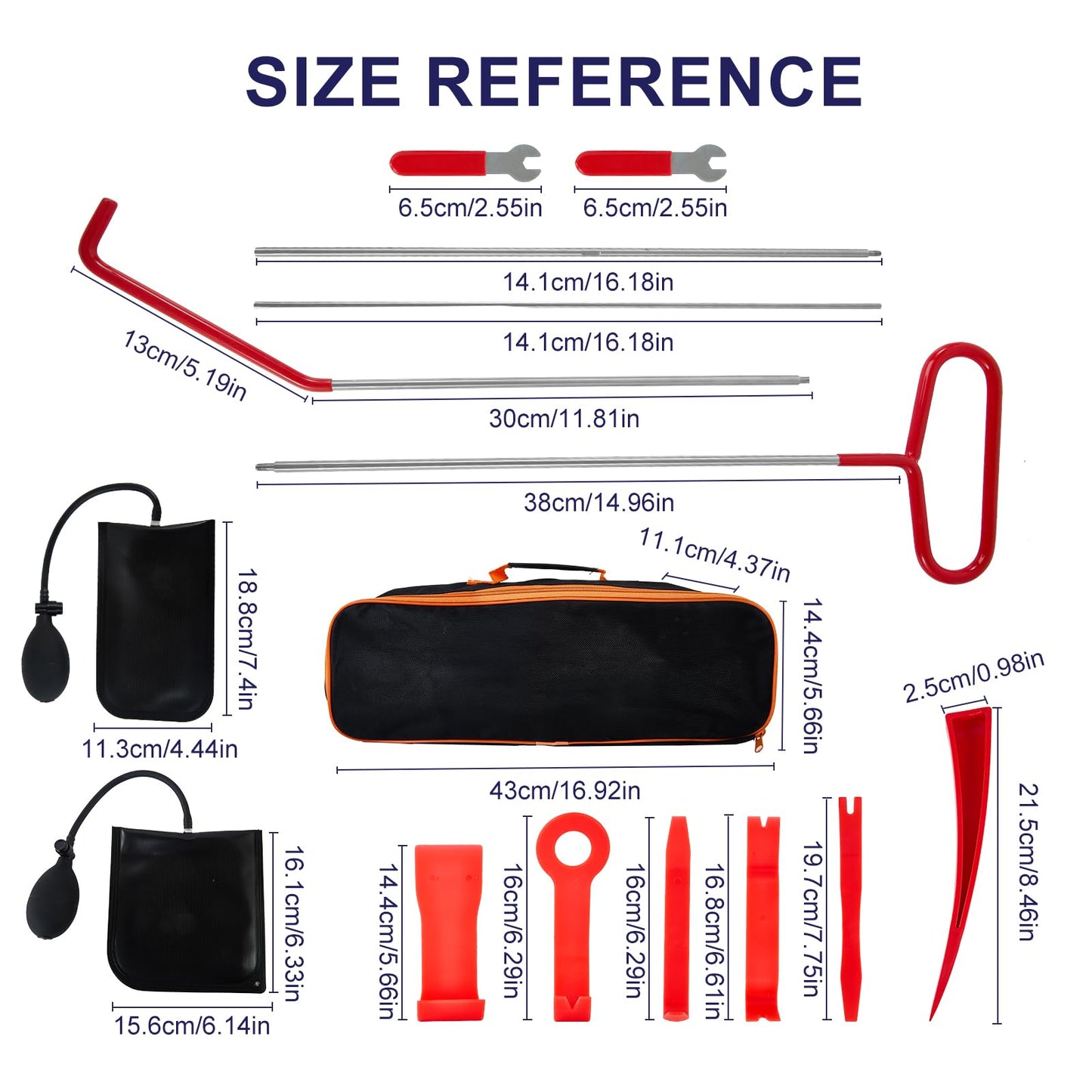 Ricenp Portable Repair Tools, Stainless Steel Pin Puller Tool Set, 68 inch, 16PCS