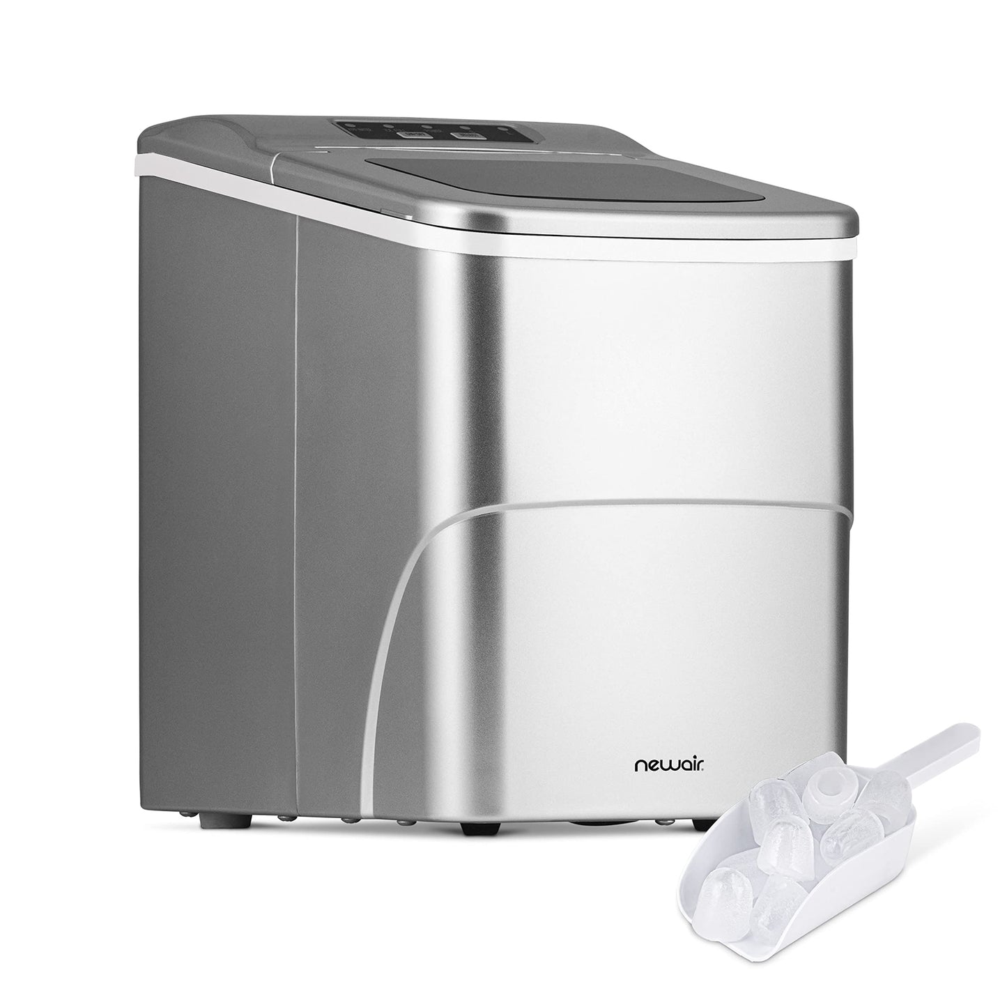 NewAir Countertop Ice Maker | Portable Bullet Ice Machine Produces 26 lbs Daily | Fast Fresh Ice in Minutes | Compact Counter Top Ice Maker with Scoop & Basket