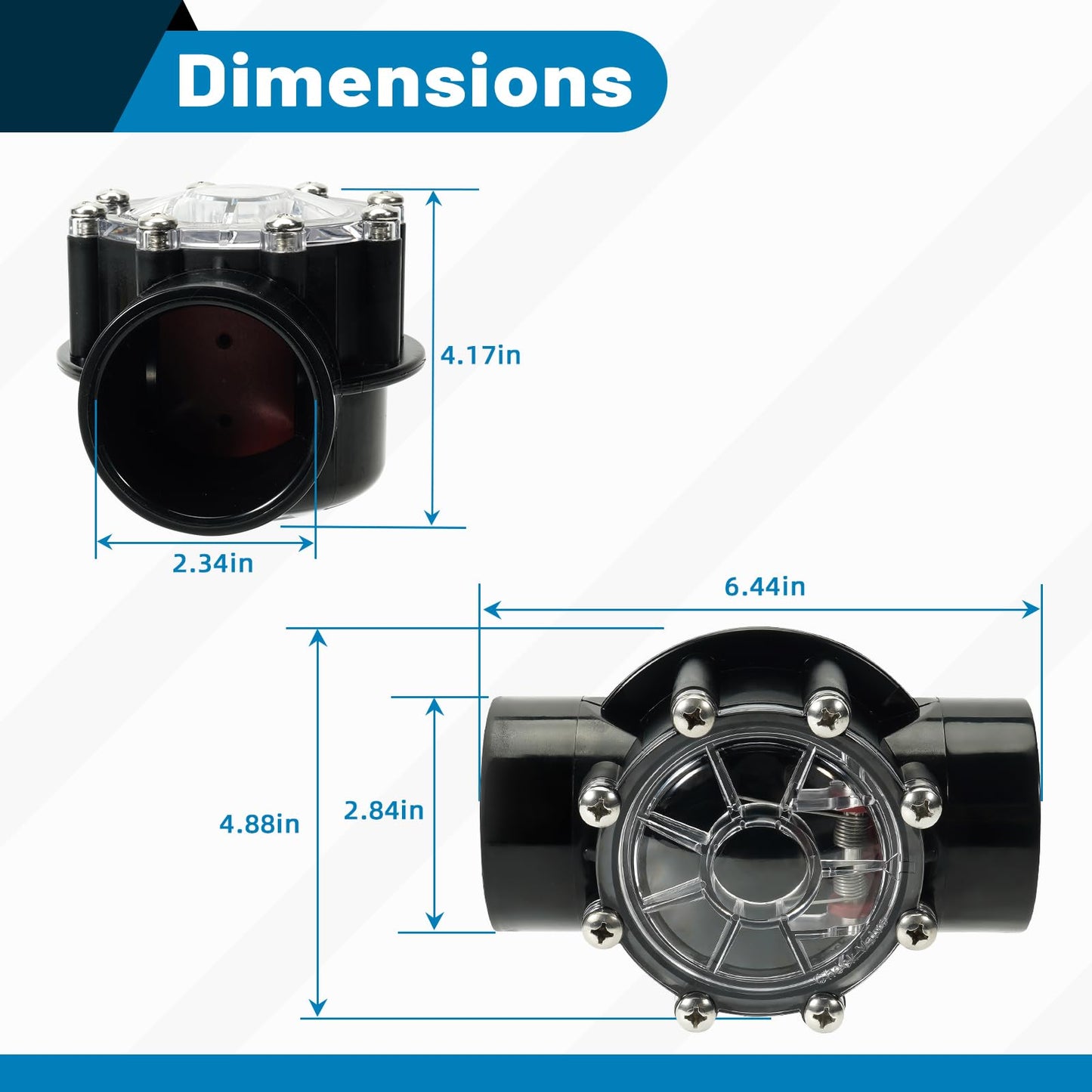 Aumzong 7305 Check Valve Replacement for Jandy 2 Inch to 2-1/2-Inch Check Valve pvc 180-Degree Compatible with Pool and Spa