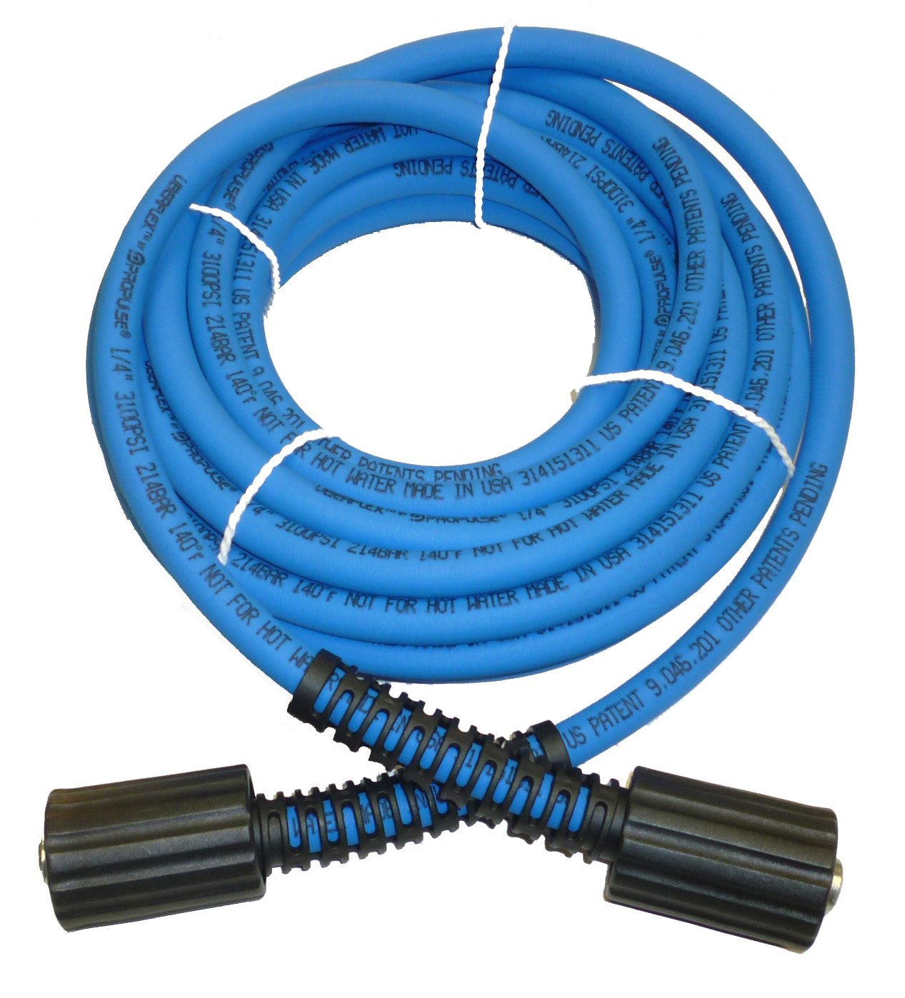 UBERFLEX⢠Kink Resistant Pressure Washer Hose 1/4", 3,100 PSI with (2) 22MM - Made in USA - (25 Feet)