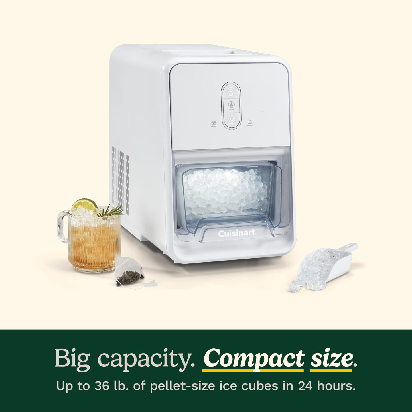 Cuisinart Counter-Top Nugget Ice Cube Maker, White, IMC-12