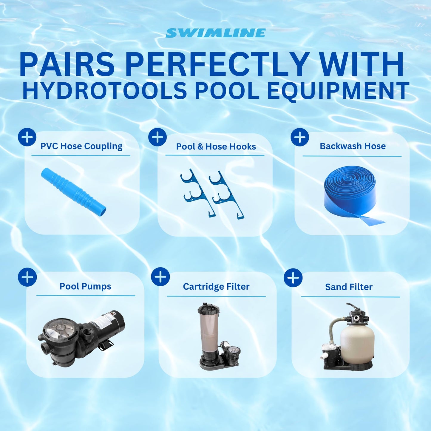 SWIMLINE HYDROTOOLS Pool Pump Filter Connection Hose | 1.25 Inch X 6 Foot | Heavy-Duty Flexible, Durable & Leakproof | Chemical & UV Resistant | For Above Ground Pools Skimmer Filters & Pumps