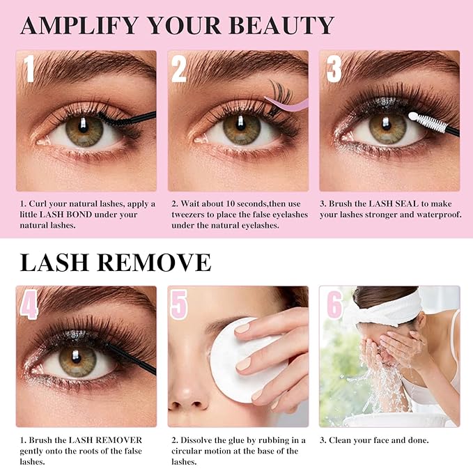 Mayhug Lash Cluster Glue Bond and Seal Kit with Lash Glue Remover and Tweezers Long-Lasting, Waterproof For DIY Eyelash Extension At Home Use Beginners Friendly Kit 4-in-1