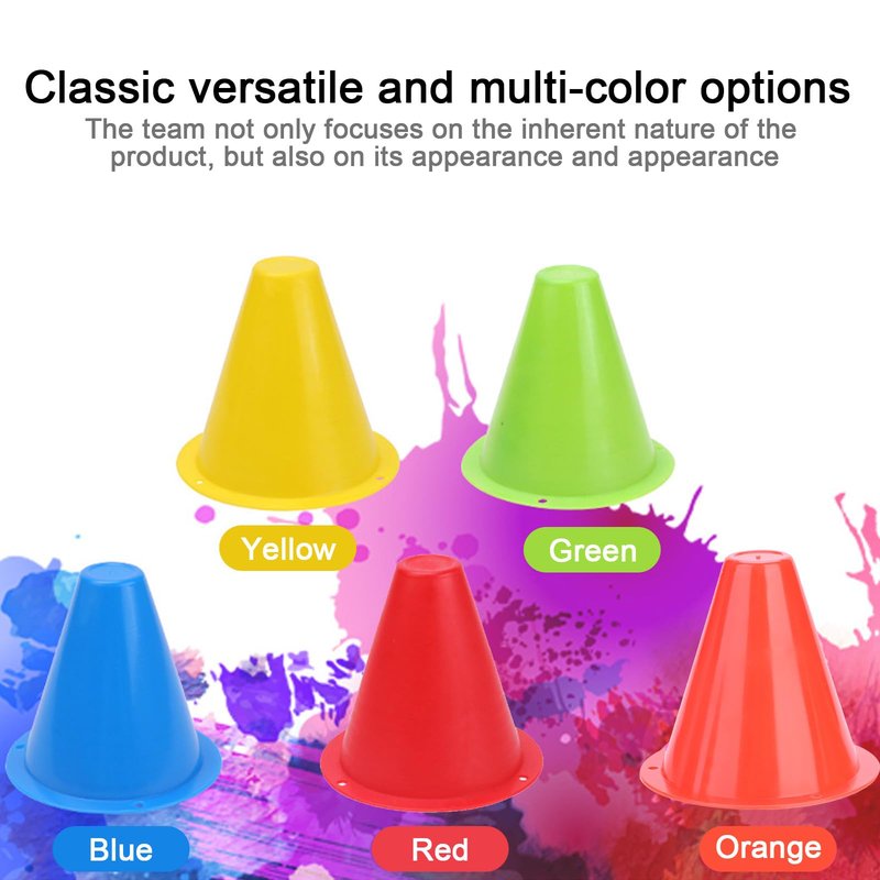 OUKENS Training Marker Cones, 10pcs 3 Inch Mini Sports Cones, Football Training Sports Equipment Roller Skating Barriers, Pe Cones, Plastic Marker Holder Accessory for Fitness Practice, Green