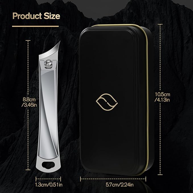 FERYES Ingrown Nail Clipper - Slant Curved Blade Nail Clipper for Thick Toenails and Ingrown Nails, Podiatrist Toenail Clippers for Seniors and Men