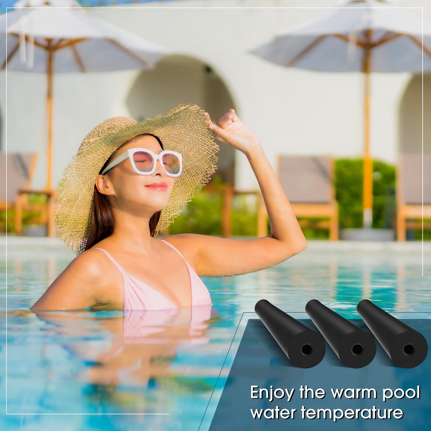 Riakrum 60 Pcs Pool Solar Panels,Repair Plugs Solar Pool Heater, Repair Kit Pools Solars Plugs for Solars Swimming Heater Panels, Black (0.25" Diameter)