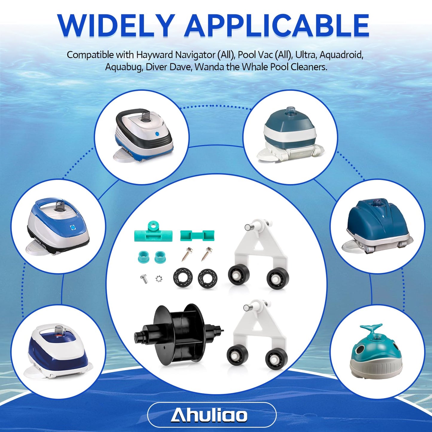 AXV621DAT Pool Cleaner Parts for Hayward Pool Vacuum (All), Navigator (All), Ultra, Aquadroid, Aqua Bug, Diver Dave and Wanda The Whale A-Frame Turbine Pool Vac Rebuild Kit