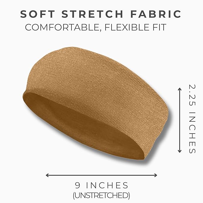 Styla Hair Headbands for Women Stretch Fashion Head Bands 10 Pack Non-Slip Head Wraps Great for Spa, Sports, Yoga, Pilates, Running, Gym Headband, Workouts (Earth Tones)