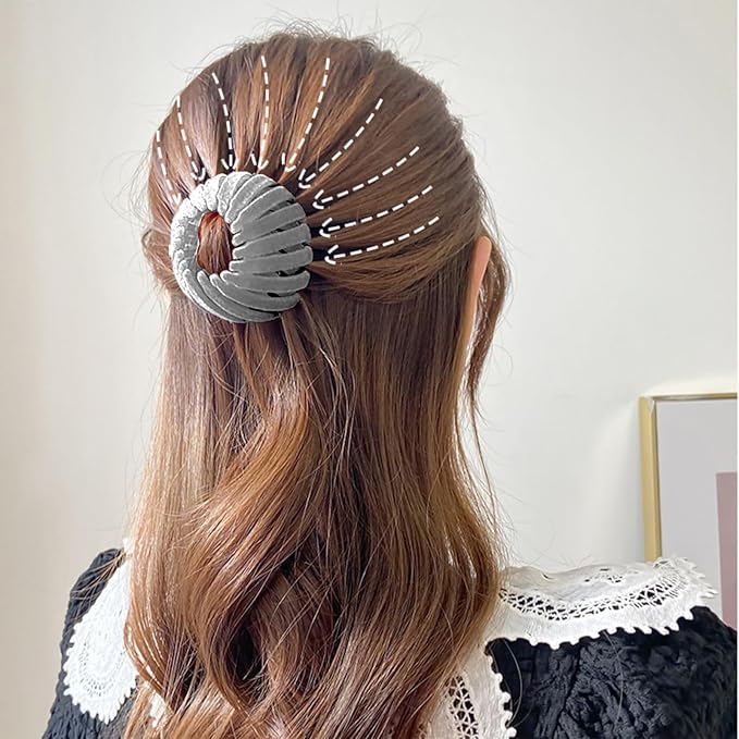 Sizobi Bird Nest Magic Hair Clip, Hair Accessories for Women, 4 Pack Velvet Claw Clips for Thick Thin Hair, Adult Women