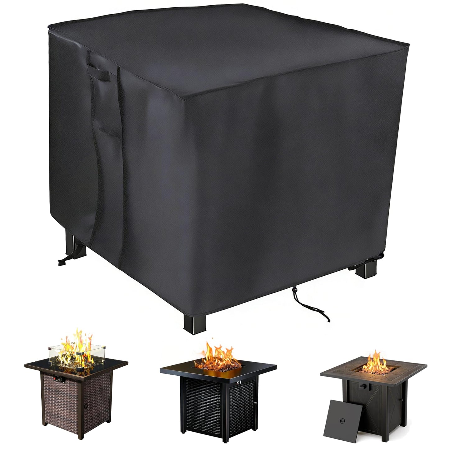 Saking Fire Pit Cover,30 inch Firepit Covers Square Gas Fireplace Fire Pit Table Cover for Propane Fire Pit- 30 X 30 X 25 inch