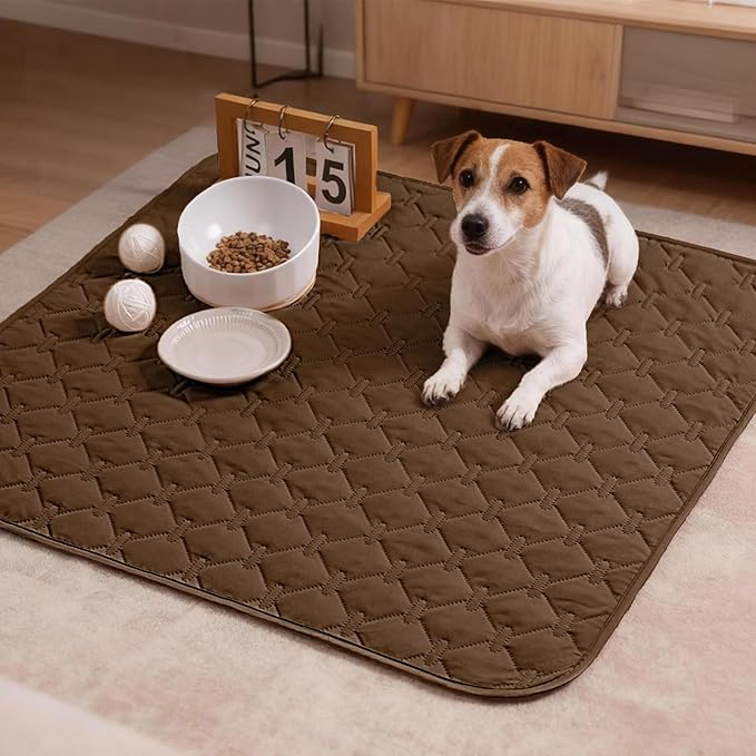gogobunny 100% Double-Sided Waterproof Dog Bed Cover Pet Blanket Sofa Couch Furniture Protector for Puppy Large Dog Cat, Reversible (30x30 Inch (Pack of 1), Dark Chocolate/Light Chocolate)