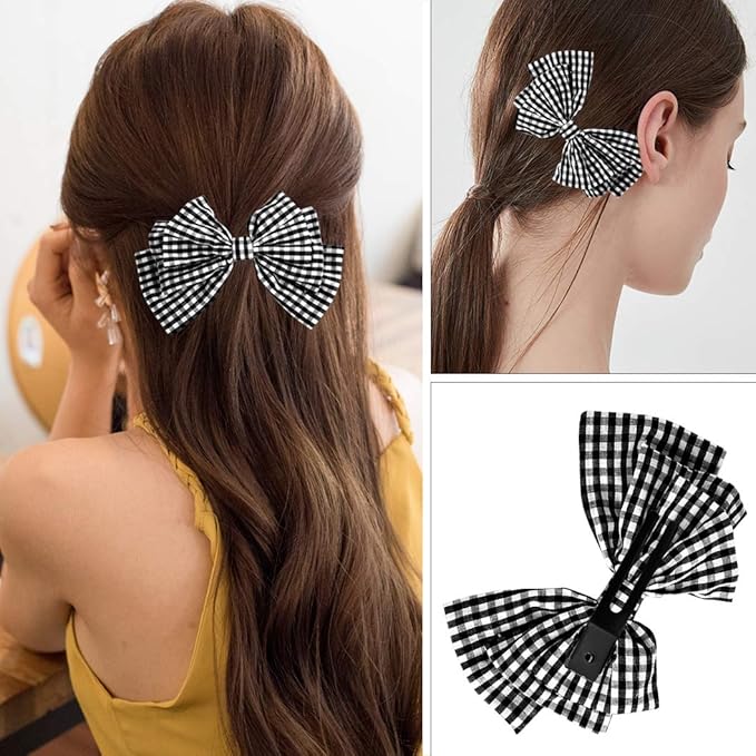 Wobe Hairdressing Double Prong Curl Clips, 50pcs 1.8" Metal Alligator Hairpins for Hair Bow Pin Curl, Styling Clips for Hair Salon Barber (Black)