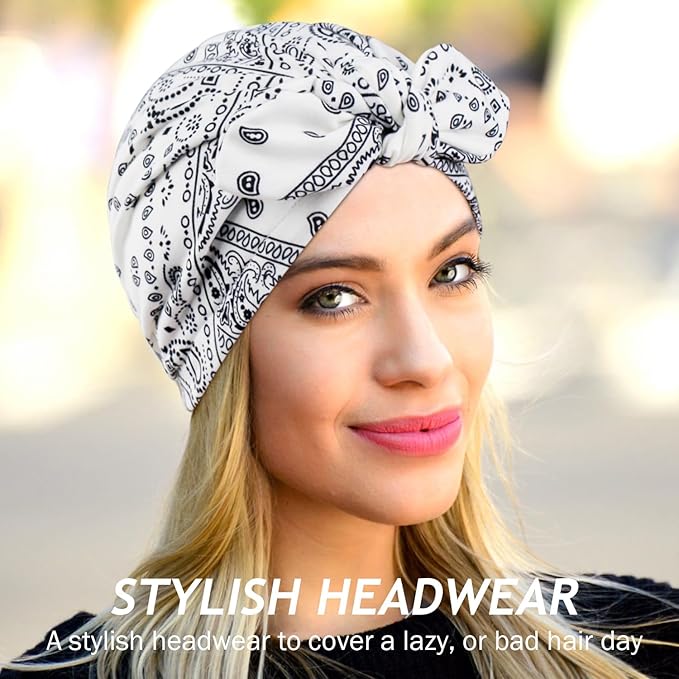 Ababalaya Satin Lined Beanies for Women Chemo Headwear Silky Lined Cotton Sleeping Cap