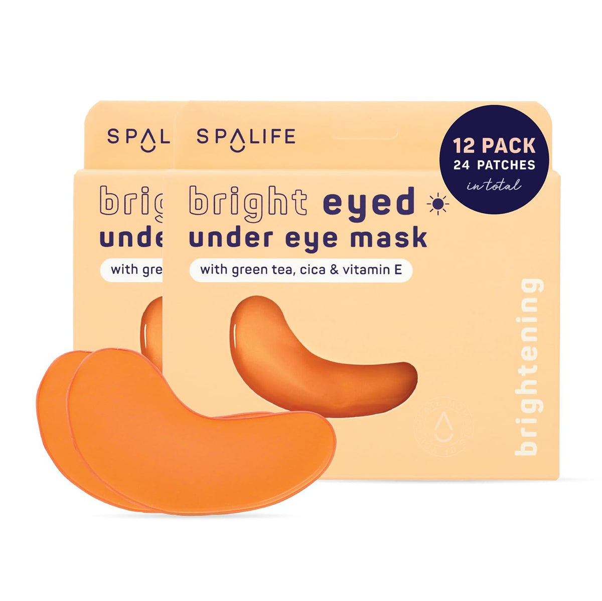 SpaLife Beauty Bright Eyed Undereye Masks â Hydrogel Eye Patches for Dark Circles, Puffiness, & Dullness with Vitamin E, Green Tea â 2-in-1 Skincare â 24 Pairs