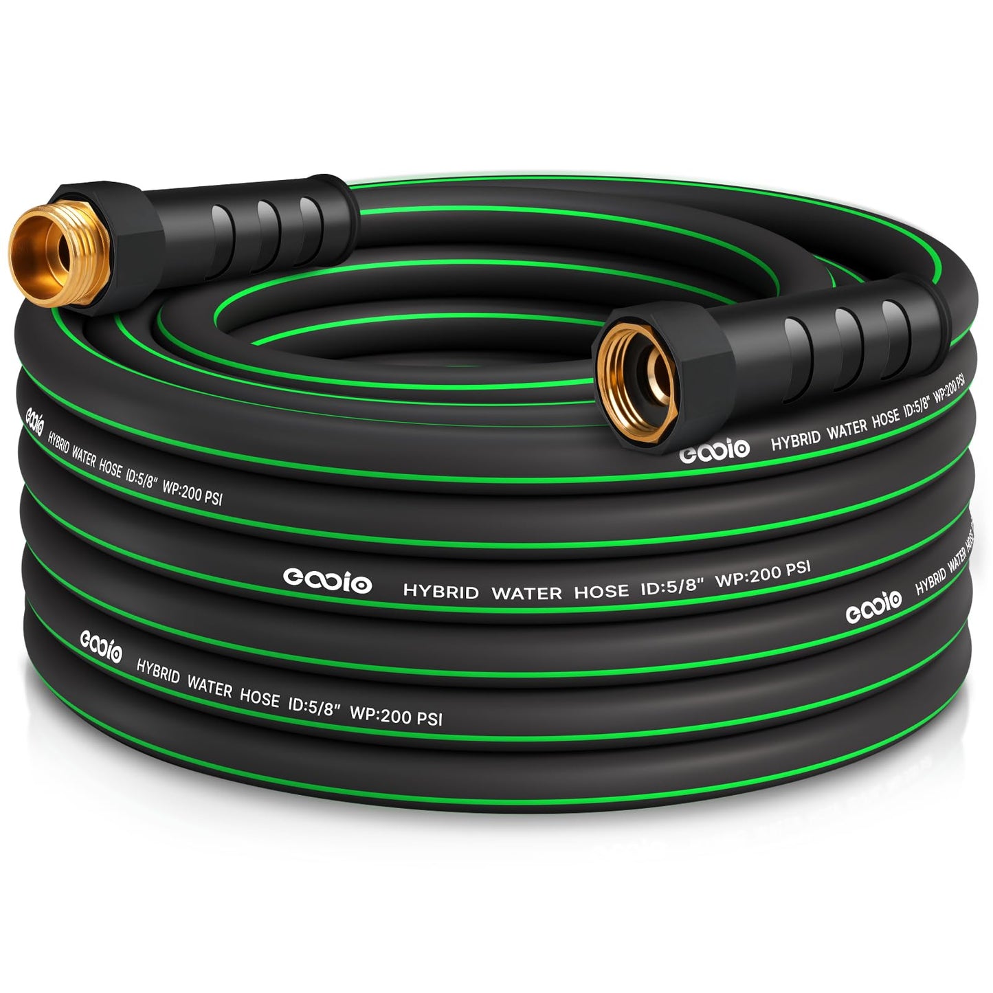 Heavy Duty Garden Hose 25ft, NON-EXPANDABLE Flexible Water Hose, Kink Resistant Lightweight Hybrid Hose, Leakproof Hose Male to Female Fittings