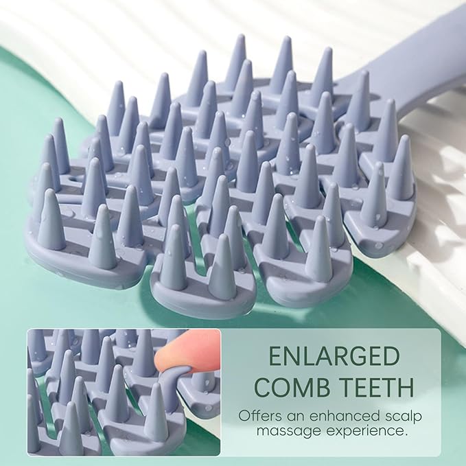 3PCS Hair Scalp Massager Shampoo Brush - Scalp Care Comb with Handle and Soft Silicone Bristles - for Wet and Dry Hair, Removes Dandruff,Relieves Itching