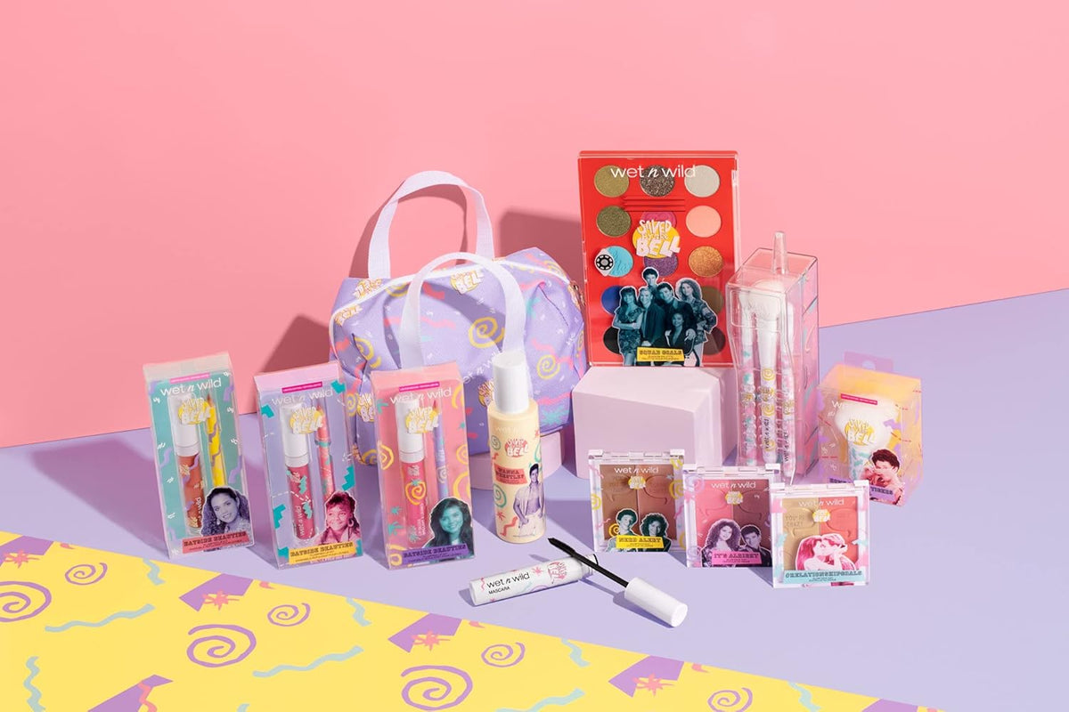 wet n wild Saved By The Bell Full Makeup Collection - Makeup Set with Versatile Brushes, Vibrant Buildable & Blendable Palettes & Lip Tint for Unique Looks, Cruelty-Free & Vegan