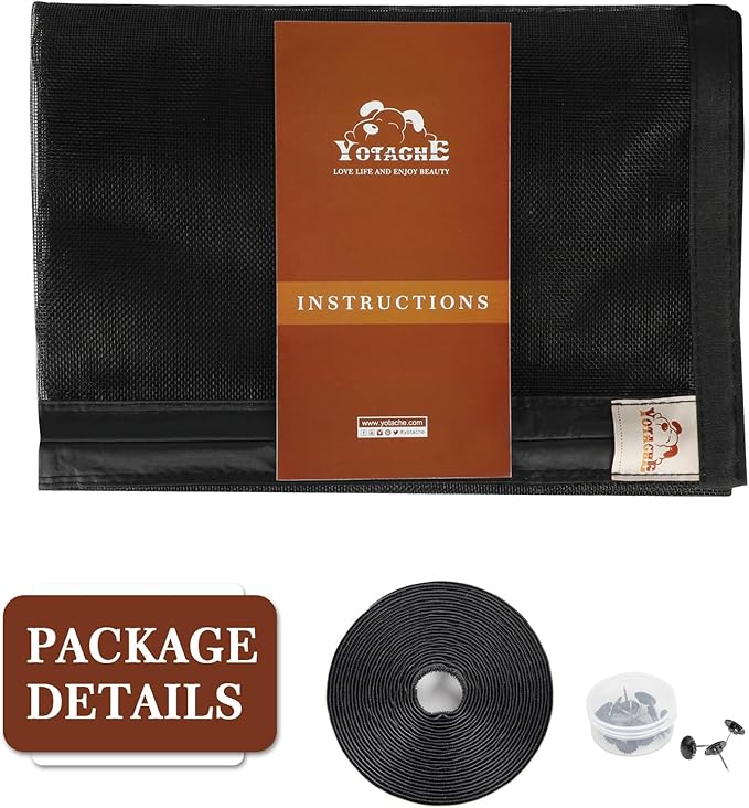 Yotache Magnetic Screen Door Fits Door Size 32 x 84, Screen Size 34" x 85" Reinforced Fiberglass Net Curtain with Magnets