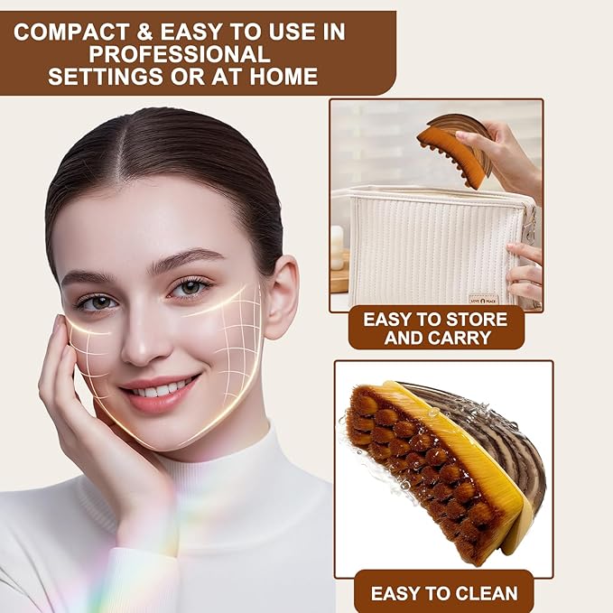 Lymphatic Contour Face Brush for Sculpting, Reduces Puffiness & Restores Definition, Gentle Soft Bristles, 2 Pack