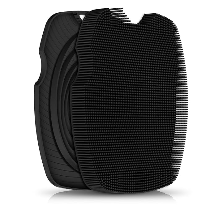 Canroom Silicone Body Scrubber - Zinc Infused-Highly Elastic Bristles Exfoliating Body Scrubber for Shower Body,Cellulite Reduction,Blood Circulation- Black