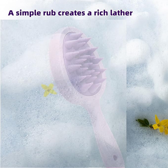Hair Brush,Double-sided Silicone Comb Brush for Wet & Dry hair, Eliminates Knots & Reduces Breakage for All Hair Types, Large Combs for Head Massage and Relaxation,Purple
